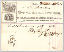 Ludlow, VT J.W. & E. G. Pettigrew Groceries Flour Grain 1862 Billhead Scarce picture