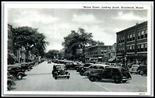 Postcard Main Street, Looking South, Brunswick, Maine  ME H62 picture