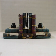 Vintage Books & Ink Wells Heavyweight Bookends 5.25
