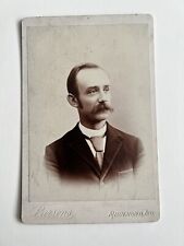 Antique Cabinet Card Portrait Mustache   Gentleman Richmond, Indiana picture