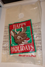 Vtg 1993 Montgomery Ward Rudolph Music Holiday Plastic Shopping Bag 12.5