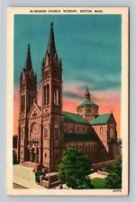 Boston MA, Roxbury, Mission Church, Massachusetts c1958 Vintage Postcard picture
