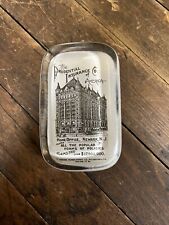 VINTAGE C. 1890 THE PRUDENTIAL INSURANCE COMPANY GLASS PAPERWEIGHT SIGN NEWARK picture