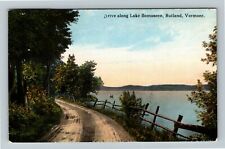 Rutland VT-Vermont, Drive Along Lake Bomoseen Vintage Souvenir Postcard picture