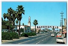 c1960 Highway 99 Road Classic Cars Arch Bakersfield California Unposted Postcard picture