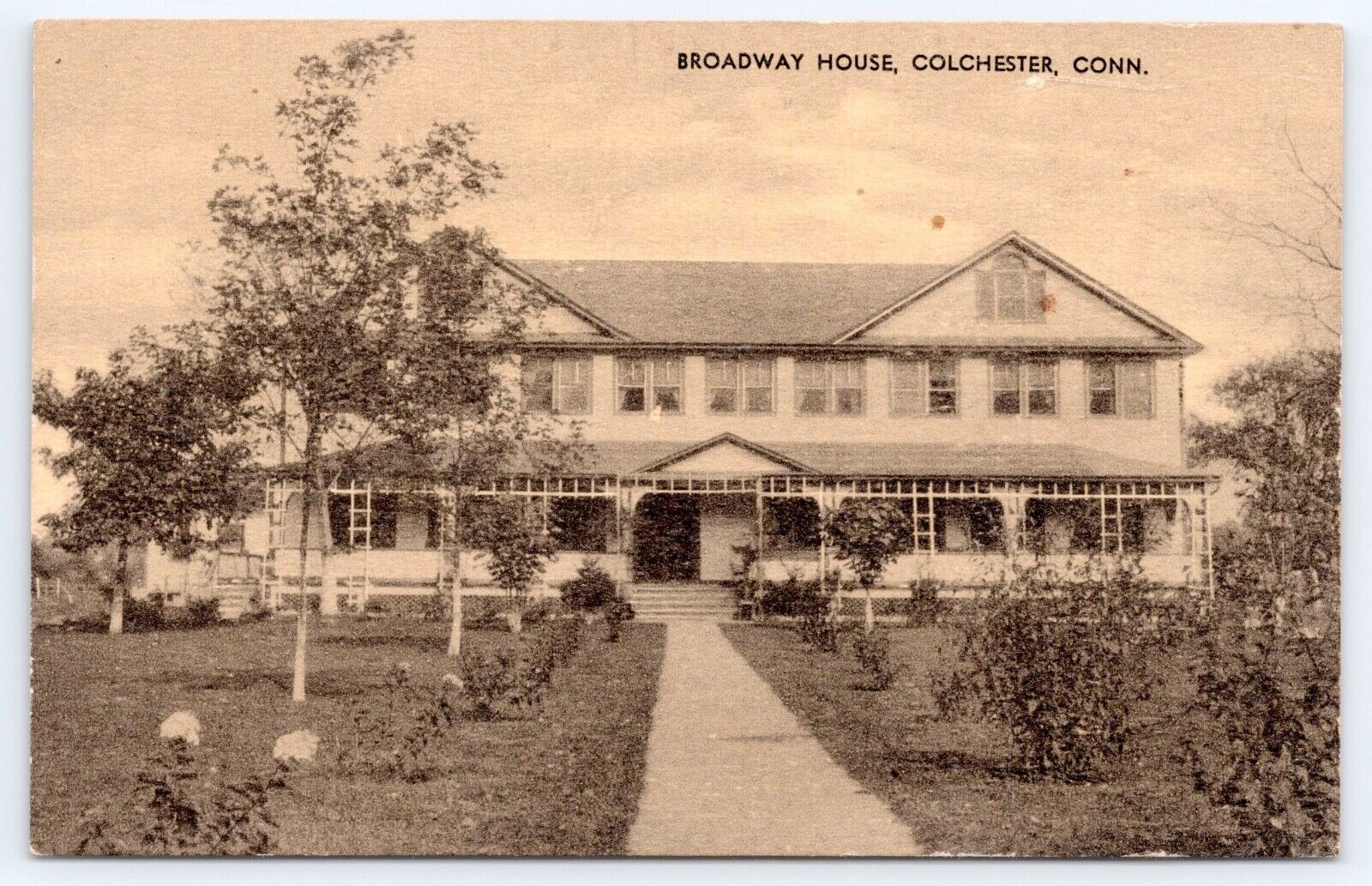 Broadway House Colchester Connecticut CT New London County Postcard