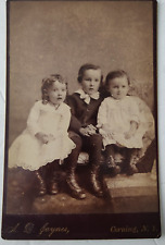 Vintage Cabinet Card 3 Children by Jaynes in Corning New York picture