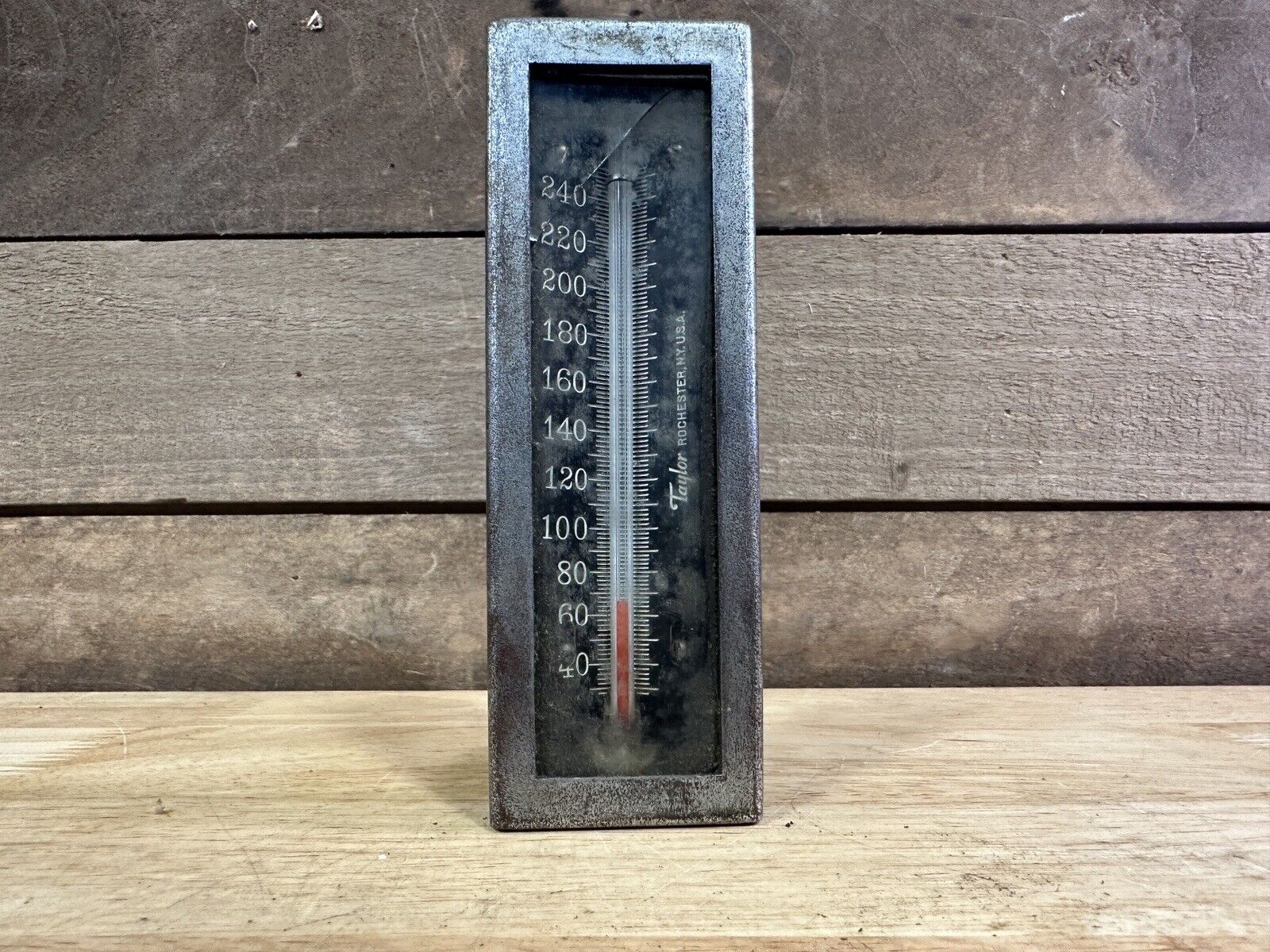 Vintage Taylor Industrial Boiler Thermometer Rochester Ny With Glass