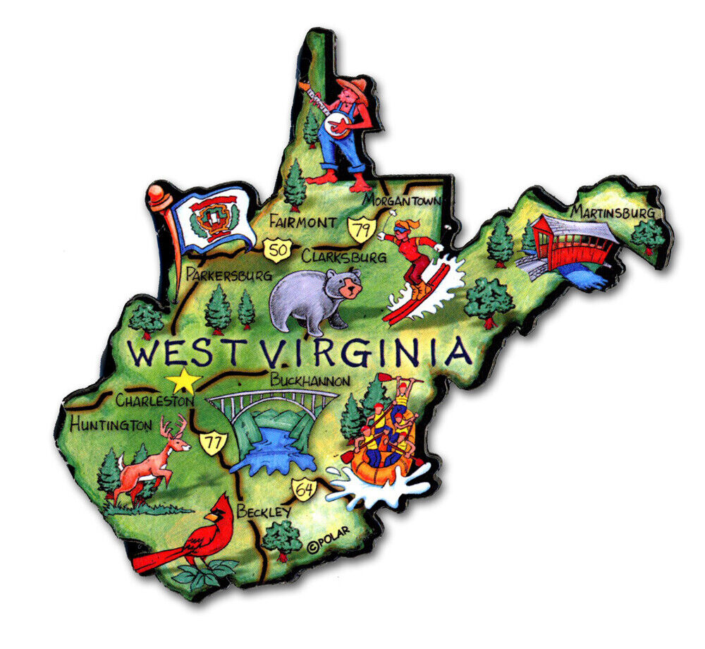West Virginia Artwood State Magnet Souvenir by Classic Magnets