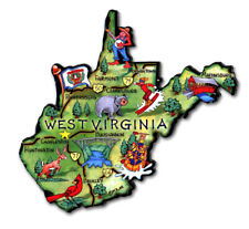 West Virginia Artwood State Magnet Souvenir by Classic Magnets picture