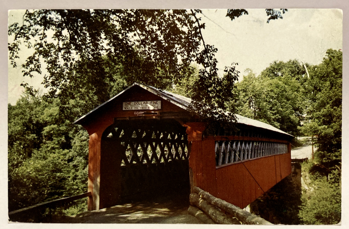 Old Covered Chiselville Bridge, Sunderland, Vermont VT Vintage Postcard