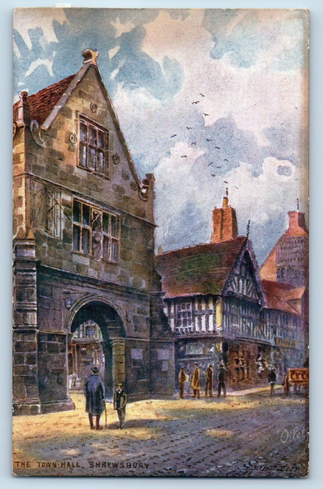 Shrewsbury Shropshire England Postcard The Town Hall c1910 Oilette Tuck Art