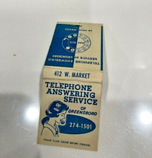 Vintage Greensboro Telephone Answering Service Matchbook picture