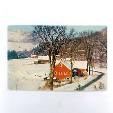Postcard Vermont Chittenden VT Barn Farm Snow WInter 1974 Posted Chrome picture