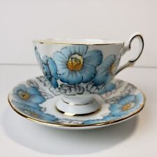 Vintage Salisbury Teacup & Saucer Magnolia #3289 Fine Bone China England Blue picture