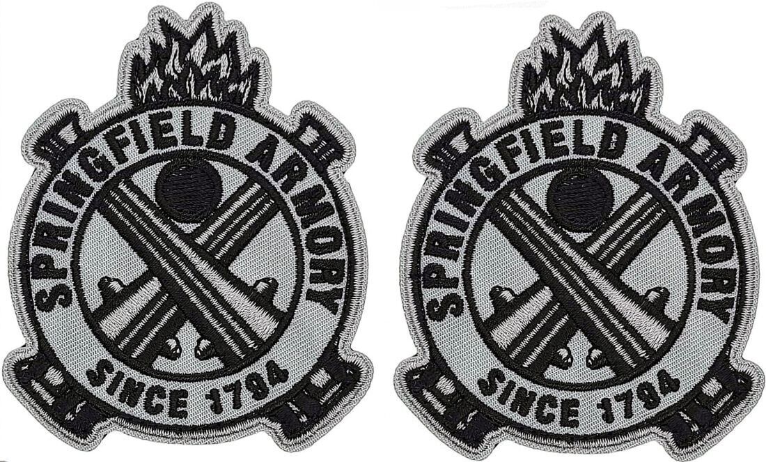 Springfield Armory Embroidered MORALE PATCH  - 2PC - 3.0 inch HOOK BACKING