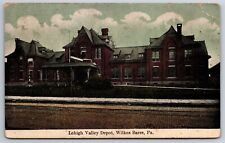 Wilkes Barre Pennsylvania~Lehigh Valley Railroad Depot~Train Station~1912 PC picture