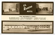 1955 - EL RANCHO MOTEL, Route 2 & 85, Williston, ND Roadside America Postcard picture