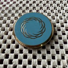 Vintage Teal/Blue Stratton Powder Compact Made in England 1950s picture