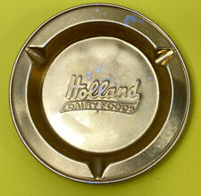 Vintage Gold Holland Dairy Indiana Tin Ashtray picture