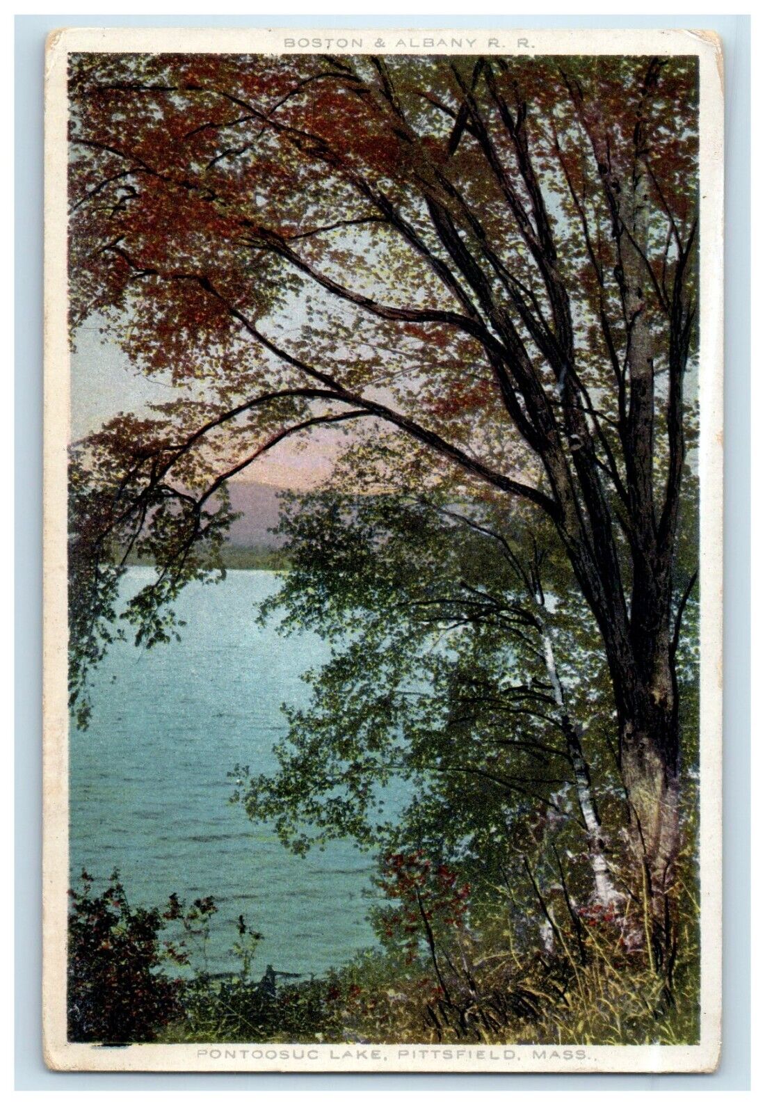 c1910\'s View Of Pontoosuc Lake Pittsfield Massachusetts MA Antique Postcard