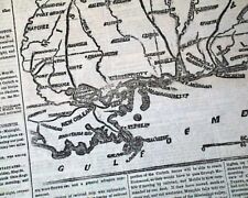 CONFEDERATE STATES Siege of Corinth MS Mississippi MAP 1862 Civil War Newspaper picture