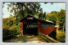 East Arlington VT-Vermont, Old Covered Chiselville Bridge Vintage c1958 Postcard picture