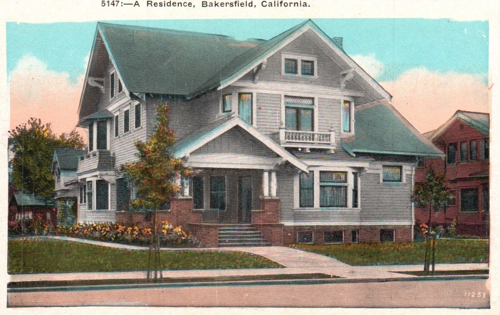 Postcard CA Bakersfield California A Residence White Border Vintage PC H6511