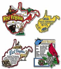 West Virginia Four-Piece State Magnet Set by Classic Magnets, Includes 4 Unique picture