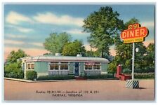 c1940's 29 Diner Restaurant Gateway Skyline Drive Fairfax Virginia VA Postcard picture