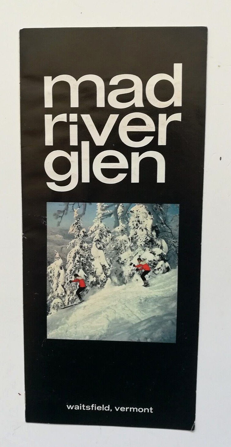 Mad River Glen Waitsfield Vermont 1971  Ski Brochure Trail Map Souvenir