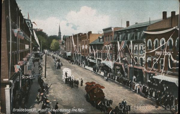 Brattleboro,VT Main Street during the fair Windham County Vermont Geo. E. Fox