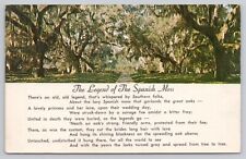 Ocean Drive Beach South Carolina, Legend of the Spanish Moss Poem, VTG Postcard picture