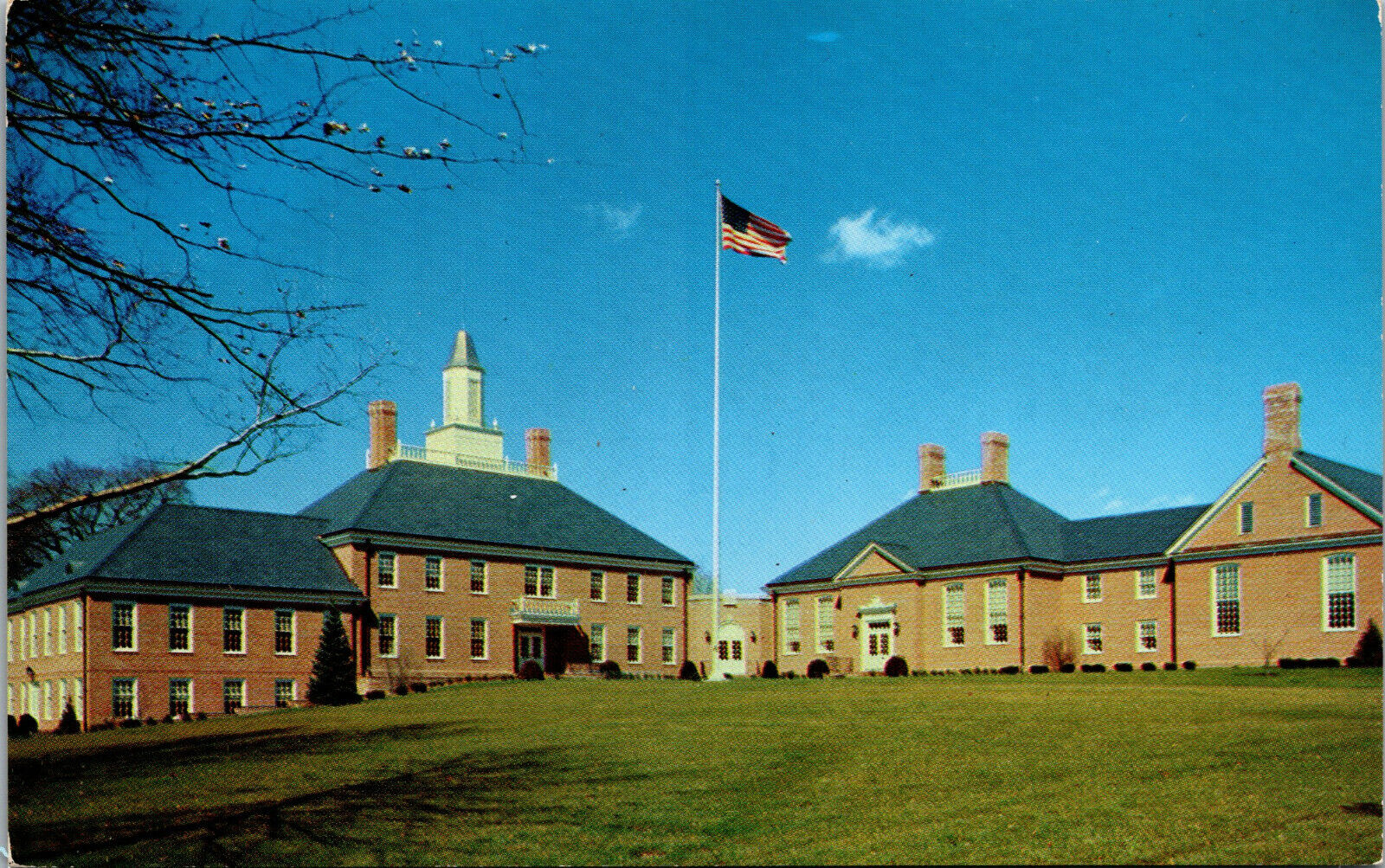 Vtg Westfield NJ Municipal Building Memorial Library 1950s Chrome Postcard