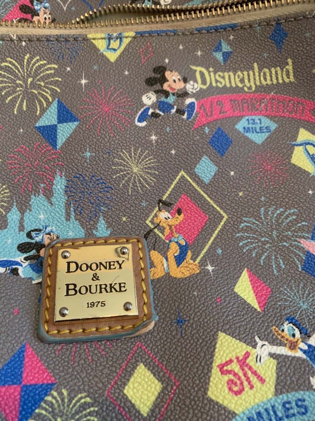 Damaged Disney Run Dooney & Burke Crossbody Bag Purse