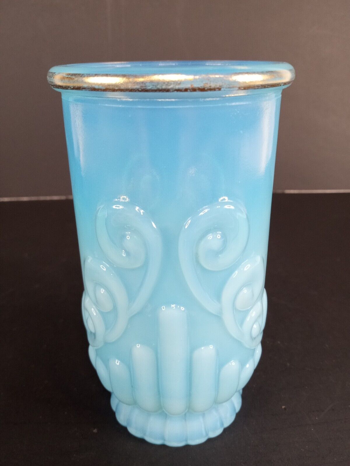1970s Avon Vase Bristol Opalescent Glass Tumbler Footed 5\