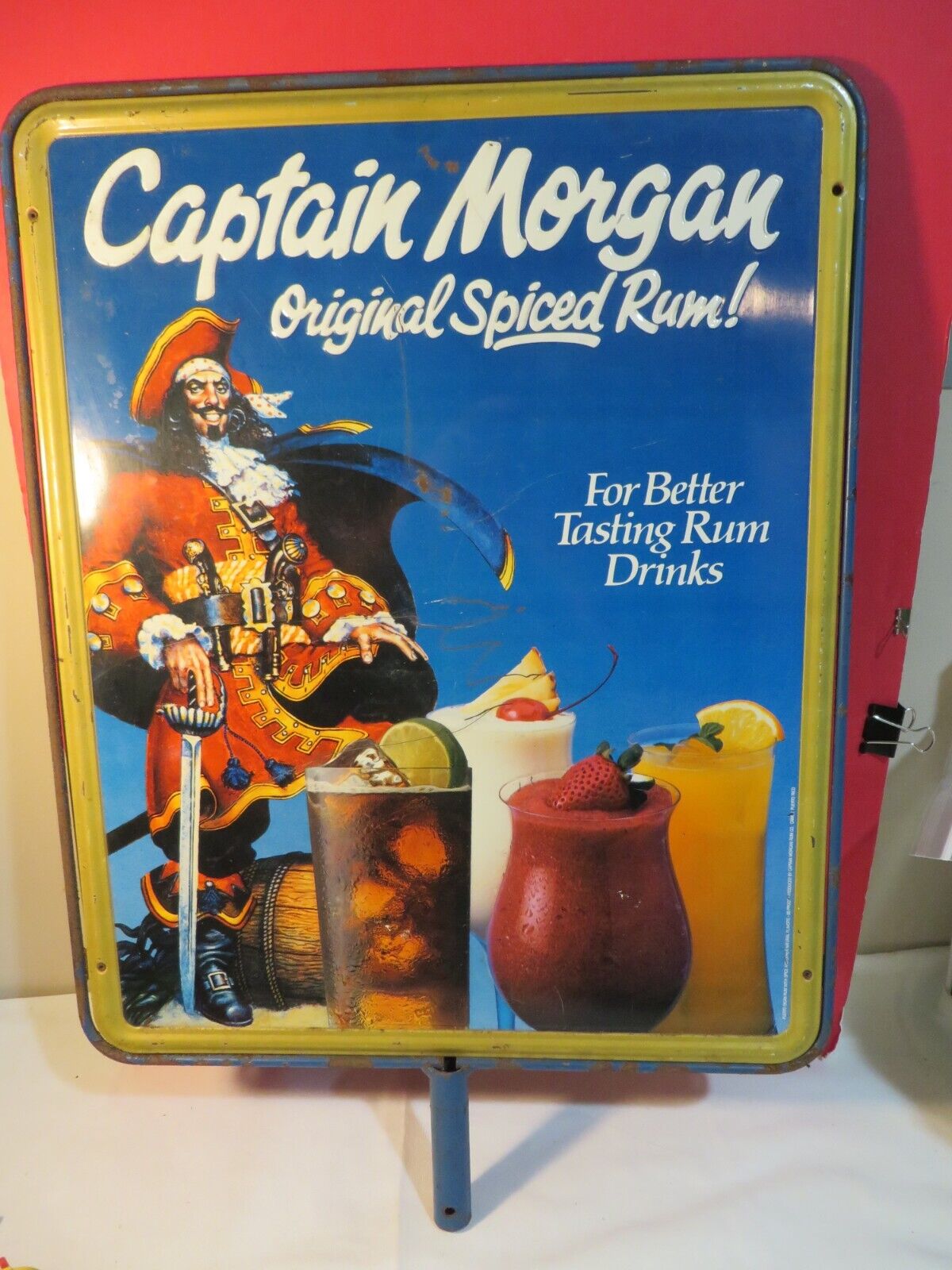 Vtg Captain Morgan Original Spiced Rum Metal & Iron Sign Bar 2 Signs SALE $199