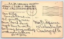 Greensboro NC Army Air Force ORD Soldier Mail Pvt (CPL) James M Lemonis WWII  picture