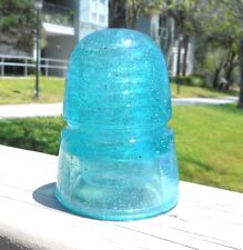 GREAT HEAVY BUBBLY SNOW CD 145 BROOKFIELD BEEHIVE STYLE GLASS INSULATOR picture