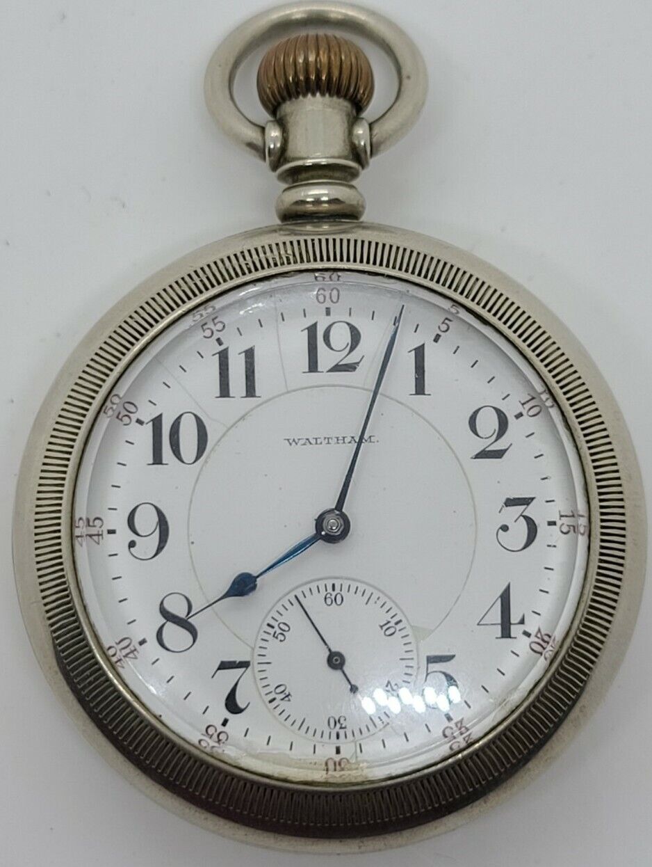 Antique WALTHAM Model 1892 Grade 845 Railroad RR 21J Silver Pocket Watch 18s