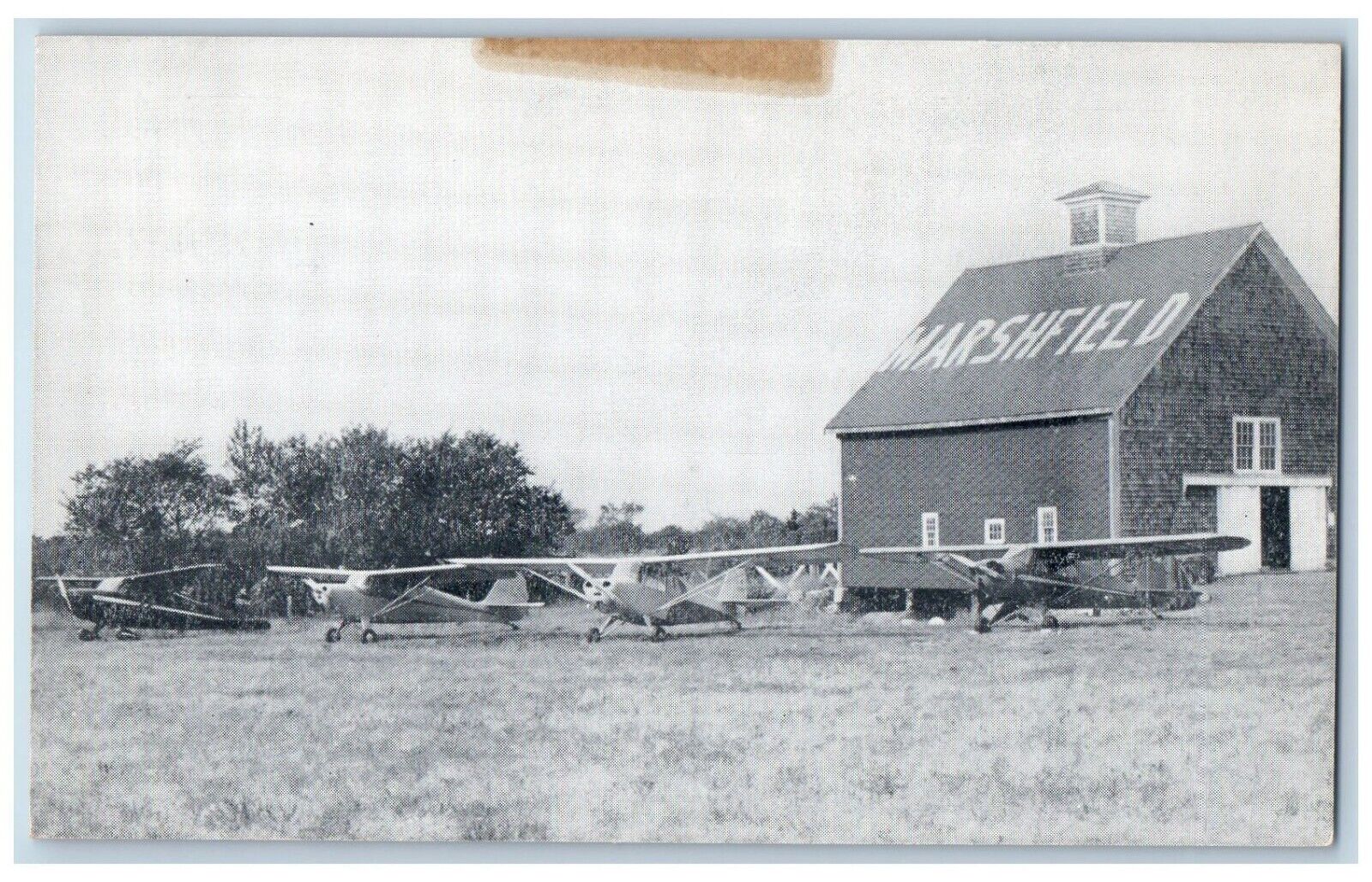 Marshfield Massachusetts Postcard Airport Exterior Building 1940 Vintage Antique