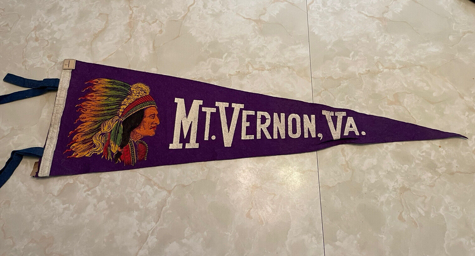 Vintage Mount Vernon Virginia Pennant, As Pictured.
