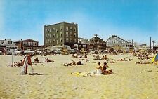 MA Salisbury Beach 1960 Amusement Park Coaster Beach View postcard A28 picture