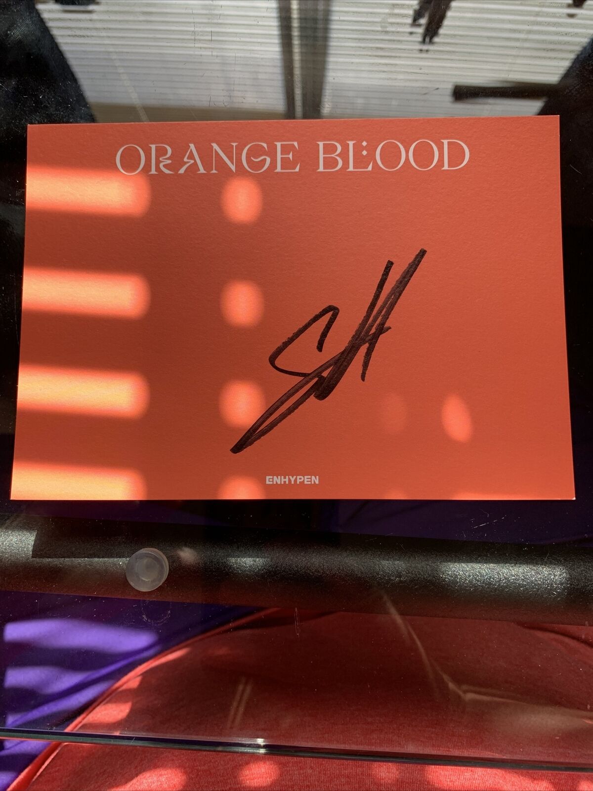 Enhypen Sunghoon Hand Signed Orange Blood US Exclusive Postcard