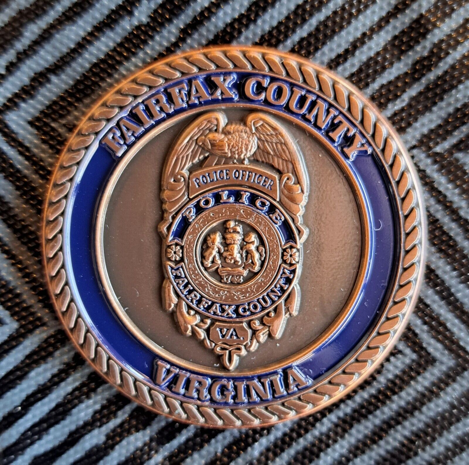 Fairfax County Police Challenge Coin - Quartermaster Section. 
