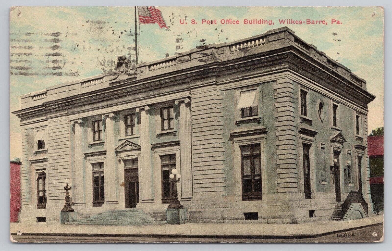 Wilkes-Barre Pennsylvania, US Post Office Building, Vintage Postcard