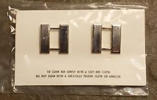 Pair of Captains Bars Rank Insignia Badges half size 1/2 USA Made 10/82 VINTAGE  picture