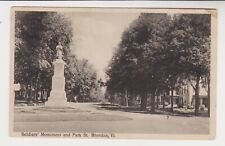 BRANDON, VERMONT – SOLDIERS’ MONUMENT & PARK STREET – c. 1915 Postcard picture