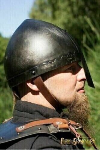 Medieval Viking Norman Nasal Helmet Dark Finish Larp Cosplay Steel Helmet Armor