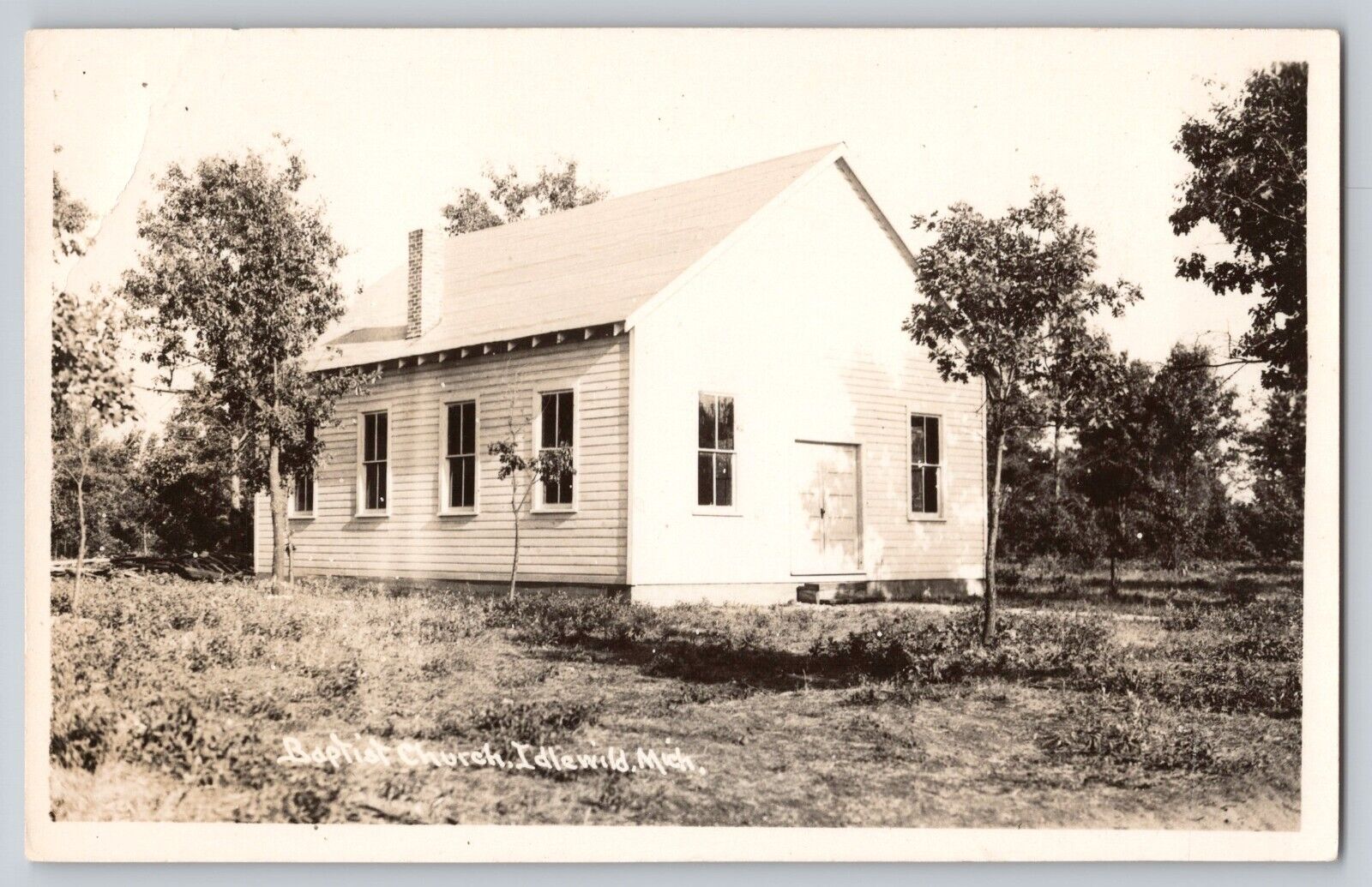 Postcard RPPC Photo Michigan Idlewild Baptist Church Black Eden History Vintage